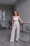Women's Polka Dot Wide Leg High Waist Relaxed Fit Casual Sweatpants - 2