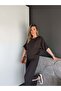 Premium Slit Detailed Gathered Waist Pant Blouse Set - 7