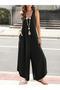 Women's Strap Round Neck Pocket Casual Long Viscose Jumpsuit - 2