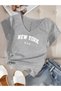 Women's New York Usa Printed V-Neck T-Shirt