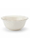 Solecasa Off-White Round Ceramic Salad Bowl with Gold Rim - 5.5 Inch