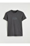 Anthracite Crew Neck Printed Combed Cotton Men's T-Shirt - 5