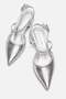 Side Crossed Heel Covering, Open Back, Pointed Toe Heeled Shoes; Silver Yanki̇ - 5