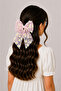 Girl's Lilac Daisy Patterned Tulle Bow Clip Hairpin Ribbon Hairpin