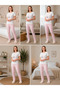Women's Pajama Set Gray Ribbon Cat