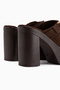 Annela Brown Suede Platform Heeled Women's Slippers - 5
