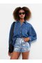 High Waist Mom Fit Patterned Pocket Detailed Women's Jean Shorts - 2
