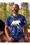 White Bear Silhouette Printed 100% Cotton Navy Blue Outdoor T-Shirt - 3