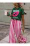 Women's Papaya Printed Oversized T-Shirt