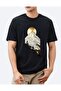 Mountain Peak Graphic Print Men's Oversized T-Shirt- White - Black Option Minimalist Artistic Design T-Shirt - Relaxed Fit Summer Top