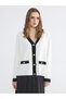 Lcw Everyday White V-Neck Women's Knitwear Cardigan