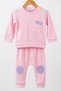 Waffle Knit Baby Top and Bottom Set with Pockets and Knee Patches (6-24 Months) - 2