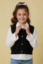 Black Knitwear Cardigan Long Sleeve Girls' Shirt 2-Piece Set 24144 - 4