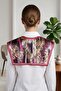 Shoe Basket Snake Skin Patterned Tied Modern Women's Shoulder Shawl - 5