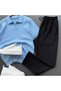 Nurse Collar Ribbed Knitwear T-Shirt + Ribbed Trousers 2-Piece Combination - 3