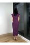 Women's Brooched Padded Draped Midi Length Dress Wedding Promise Engagement Graduation Celebration - 3
