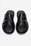 Men's Cross-Strapped Slippers Real Leather Dc 1143 Black - 5