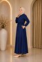 Modern Cut Lara Half Buttoned Shirt Collar Hijab Dress - 2