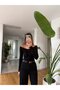 Button Detailed Bodysuit - Black