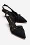 Women's Cross-Strapped Open-Back Thin Heeled Shoes Black Zra