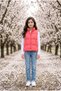 Girl's Stand Collar Pocket Detailed Loose Fit Zippered Sleeveless Puffy Vest - 6