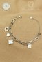 Steel Bracelet - 2-Piece Combined Chain Clover 316L Steel Bracelet, Non-Tarnishing, Non-Fading, 17+5cm - 4