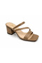 Kumsal Skin Leather Medium Size Thick Heeled Stylish Women's Slippers