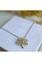 Kly-1026 Gold Tree of Life Zircon Stone Steel Necklace - 3