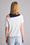 Boxy Fit Boat Neck Printed Short Sleeve T-Shirt H8921Ax26Hs - 6