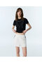 Contrast Embroidered Linen Shorts - 2