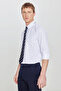 Men's White Cotton Slim Fit Narrow Cut Gant Collar Poplin Shirt