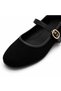 Buckle Suede Women's Ballerinas - 6