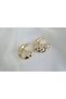 Kp415 Embossed C-Shaped Gold Earrings (Length 30mm) - 2