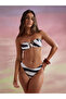 White Zebra Print Metal Trim Bandeau Top and Bikini Set