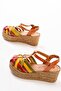 684-02 Multi Orthopedic Genuine Leather Wedge Women's Sandals - 5