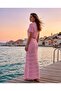 Summer Polo Neck Crop Top and Openwork Skirt Set - 3