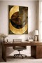 Half Moon Shaped Geometric Glass Table - Gold Metal Framed Table for Home, Business, and School - 3