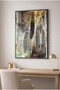 Antique Textured Anthracite Flow Themed Glass Table - Black Metal Framed Table for Home, Business, and School