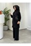 Oysho Satin Combined Pants Suit Black - 2