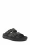 Men's Black Casual Slippers - Comfortable Anatomical Sole Double Buckle Summer Slippers - 3
