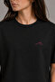 Pink Mood Wave Embroidered Black Regular Fit Unisex T-Shirt 30/1 Regular Fabric - 2