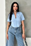 Women's Corset Detailed Short Sleeve Shirt - 2