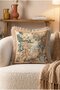 Pastoral Forest Scenic Tapestry Fringed Throw Pillow Cover Cream Tassel Vintage Pillowcase - 5