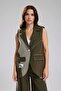 Women's Tweed Fabric Detailed Comfortable Fit Design Vest