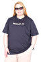 Mode XL Real Big Size Women's T-Shirt Bis Yaka Move-X U26114 Navy Blue - 2