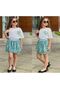 Girl's Sequined Tutu Skirt Barbii Skirt 2-Piece Girl's Skirt Set Green Water Green Skirt Sequined Skirt + Green Heeled Slippers Set 3-Piece Set - 5