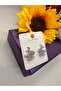 Zircon Stone Butterfly Model Steel Earrings - 3