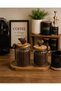 570-460 ml Double Acacia Lid Glass Jar Set with Spoon and Acacia Stand - 4
