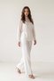 Ecru Collar, Sleeves and Button Detailed Transparent Blouse - 2