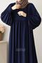 Asya Balloon Sleeve Dress Navy Blue - 5